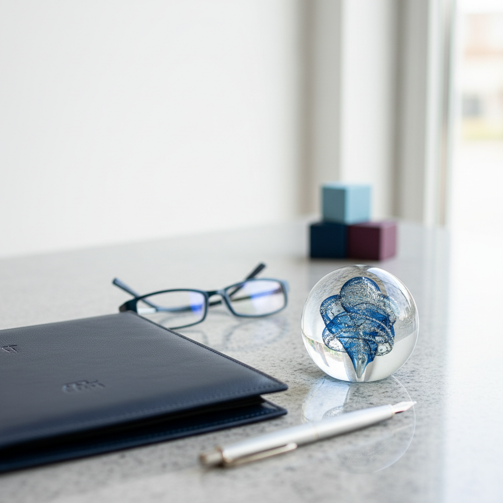 Accountant working through financial documents at a desk